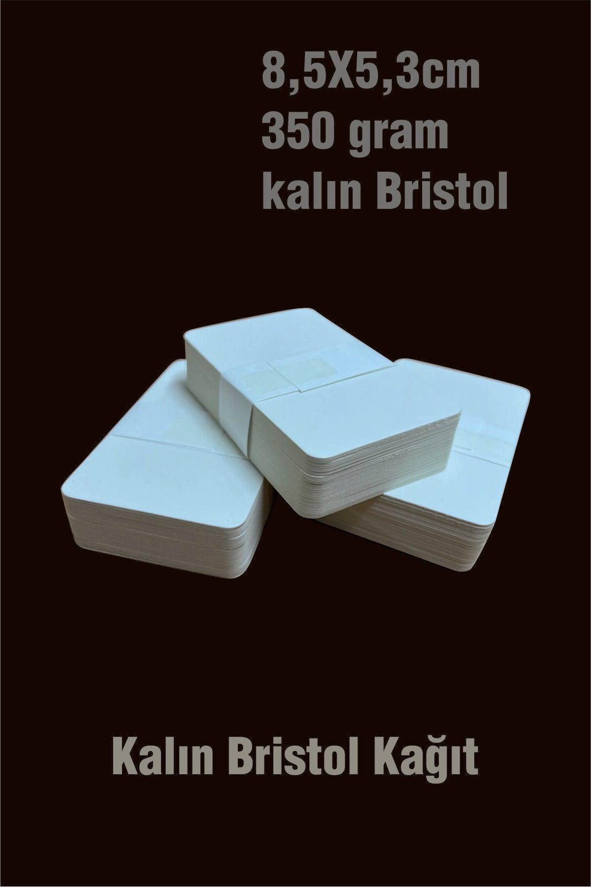 Baskısız Oval Kartvizit 8,5x5,3 cm 350 gr (100 Adet)