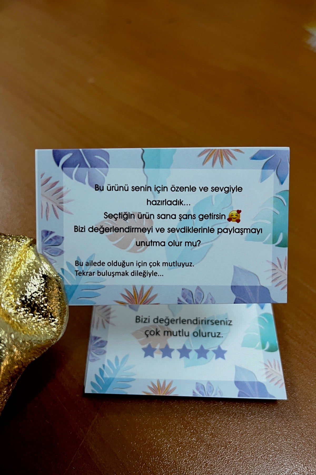 Thank You Teşekkür Kartı Çift Yön (60 Adet)