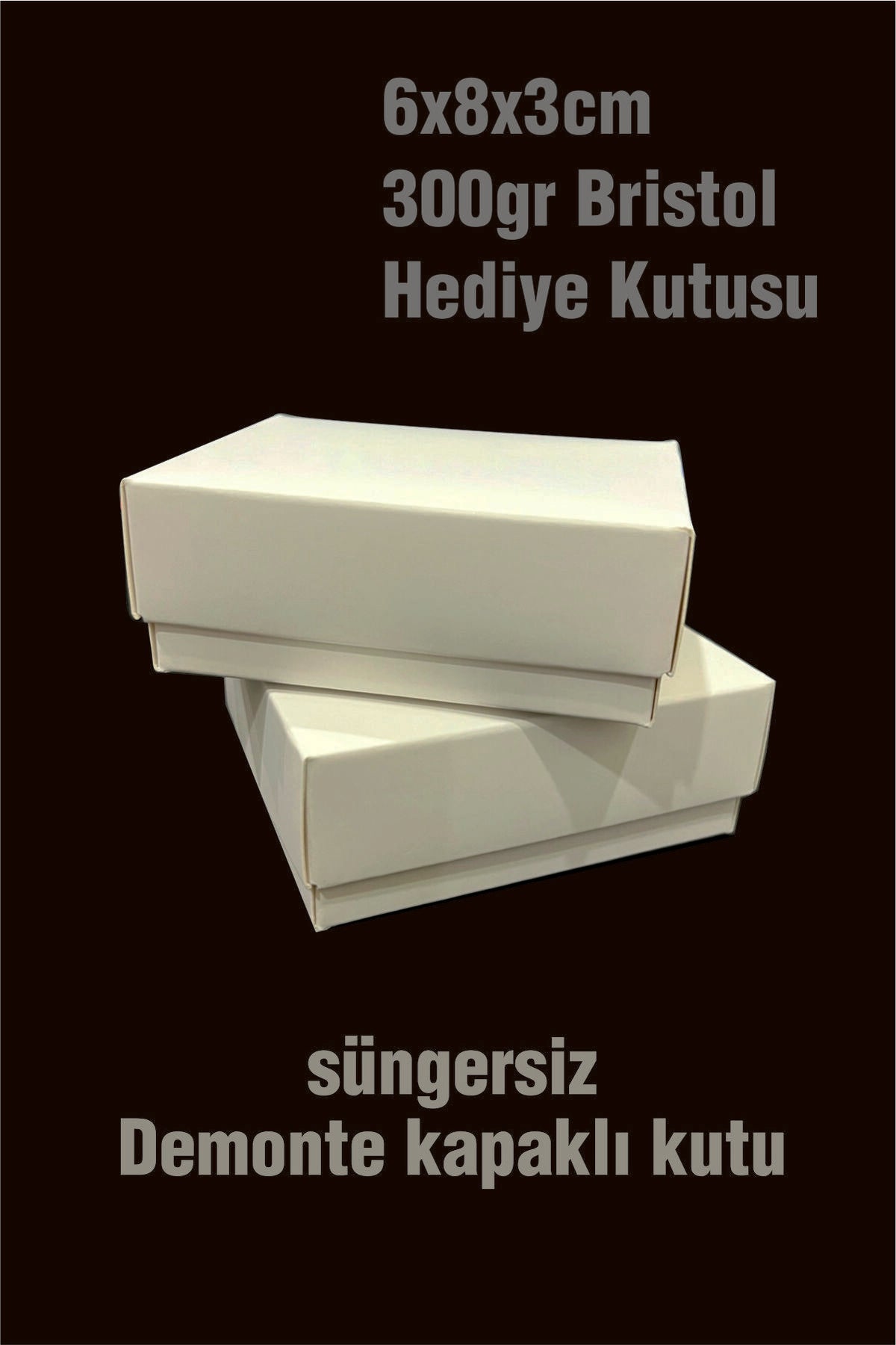 Saf Beyaz Süngersiz Takı Kutusu 8x6x3 cm (24 Adet)