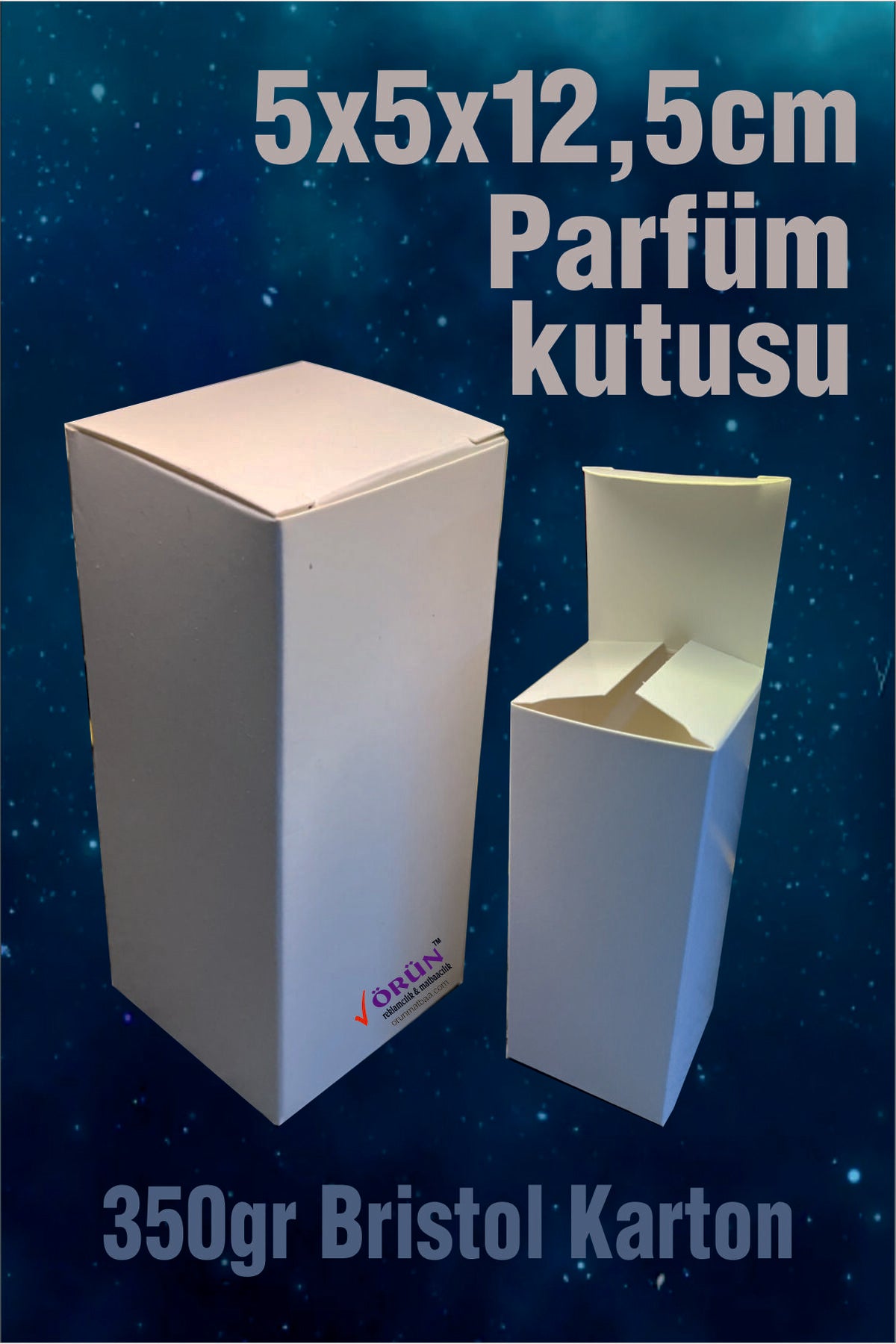 Saf Beyaz Parfüm ve Ürün Kutusu 5x5x12,5 cm (15 Adet)
