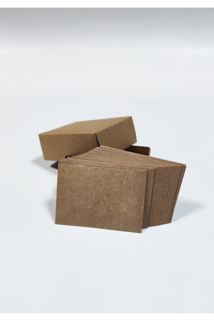 Kraft Baskısız Boş Kartvizit 5x7,5 cm Kutulu (100 Adet)