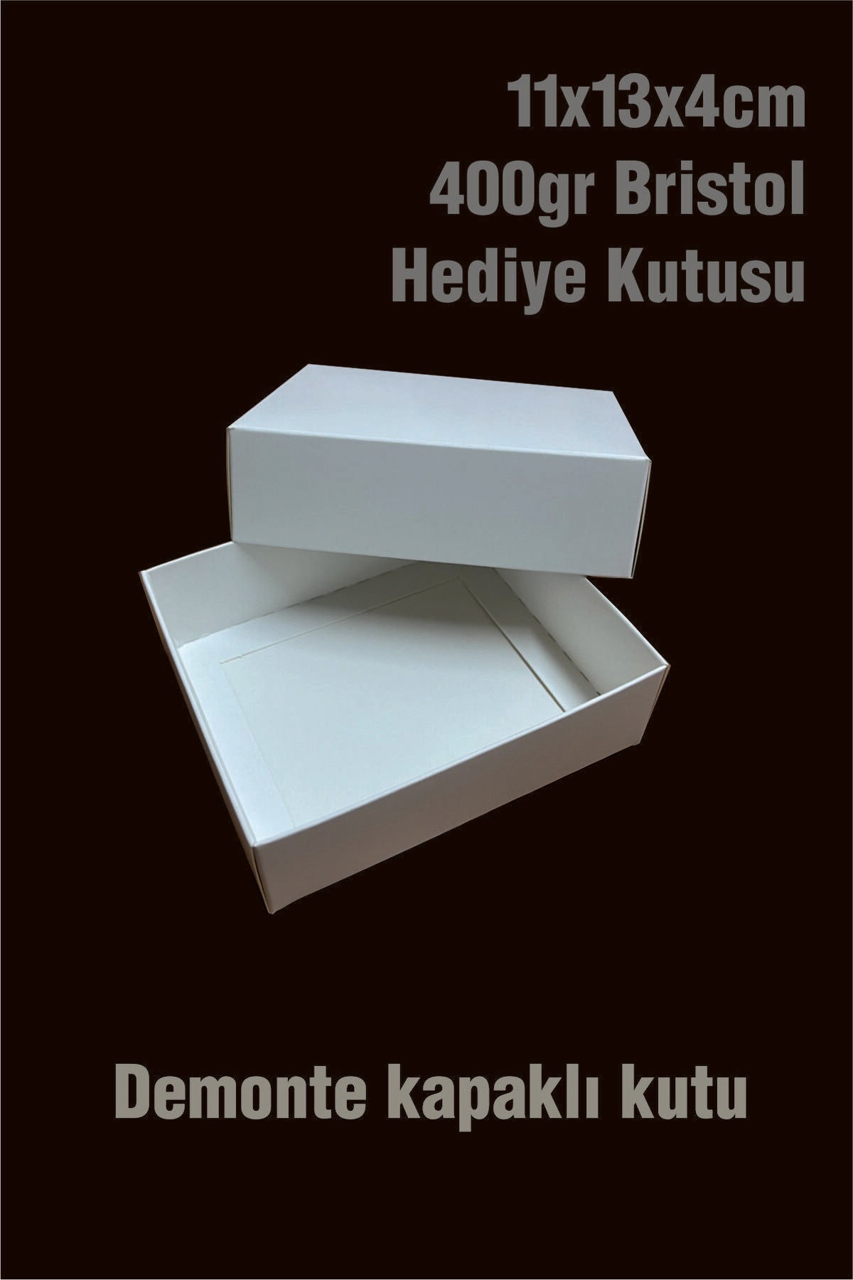 Beyaz Hediyelik Karton Kutu 11x13x4 cm (10 Adet)