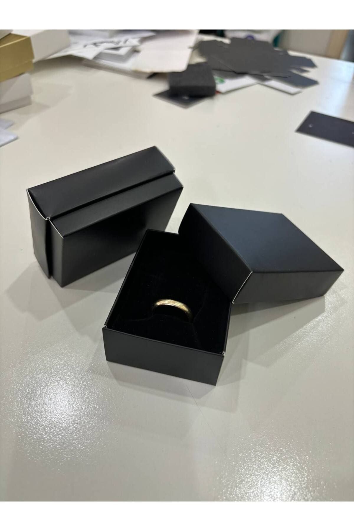 Siyah Süngerli Takı Kutusu 8x6x3 cm (5 Adet)