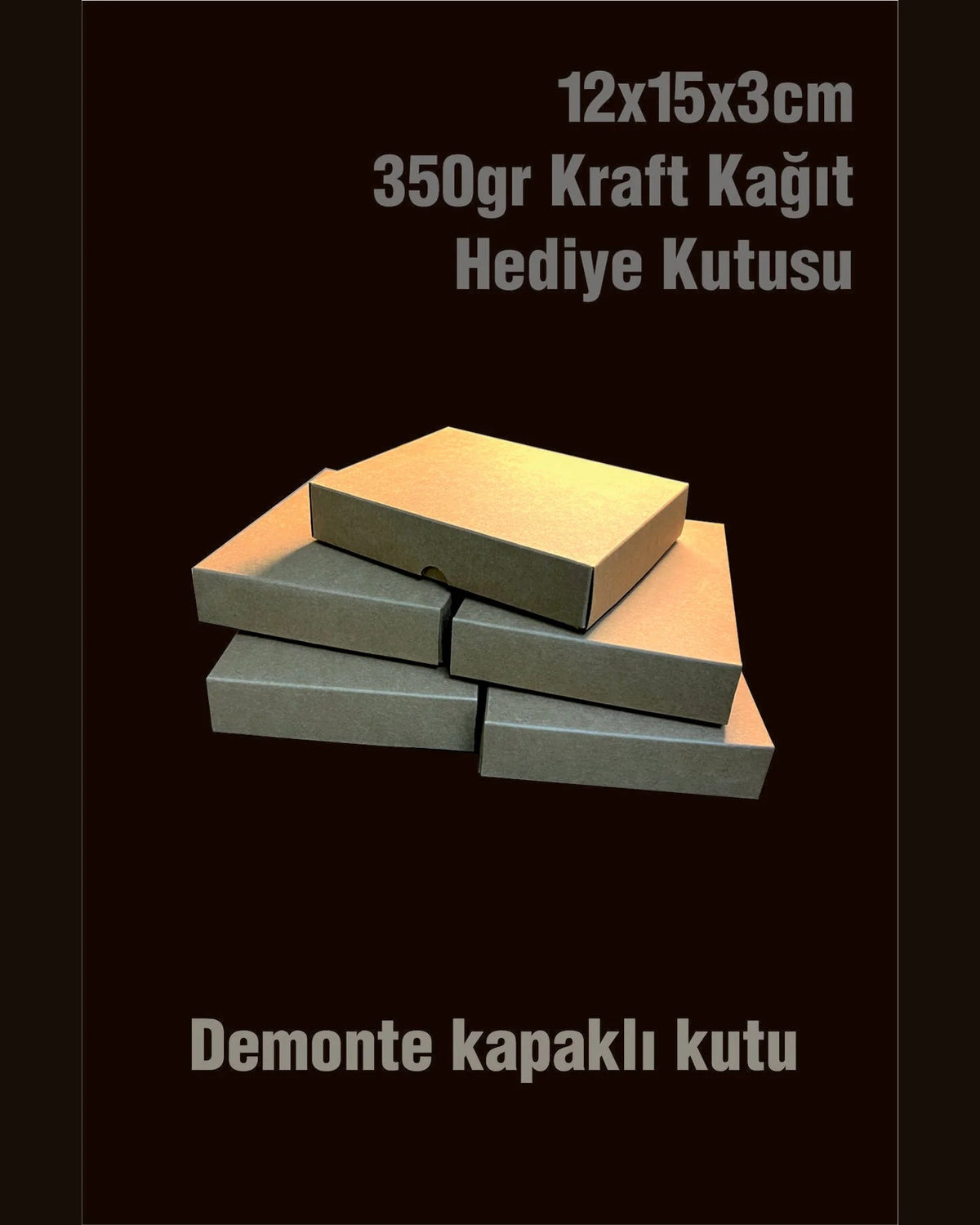 Kraft Hediyelik Kutu 15x12x3 cm (12 Adet)