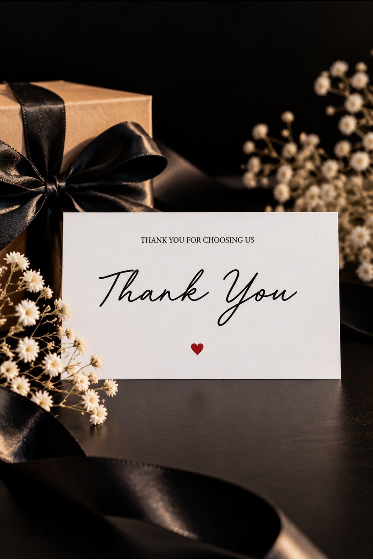 Premium Thank You Kartı 5x8,3 cm (50 Adet)