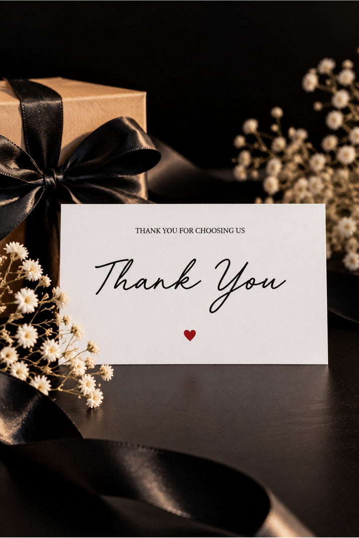 Premium Thank You Kartı 5x8,3 cm (50 Adet)