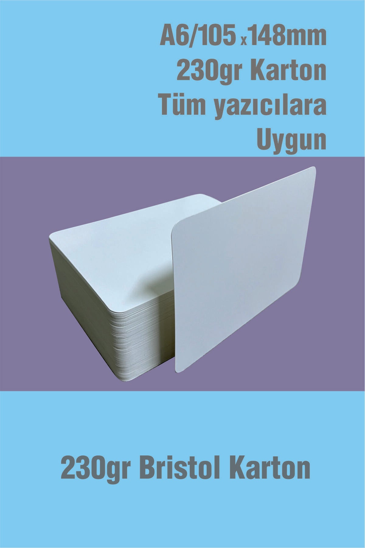 A6 Oval Baskısız Boş Kart 10,5x14,8 cm 230 gr - 50 Adet