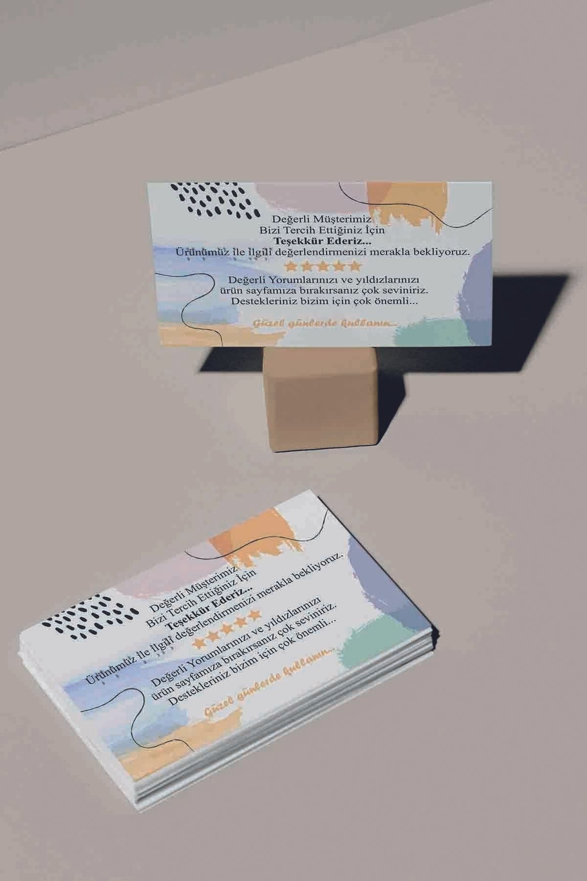Beyaz Thanks Teşekkür Kartı 8x5 cm (100 Adet)