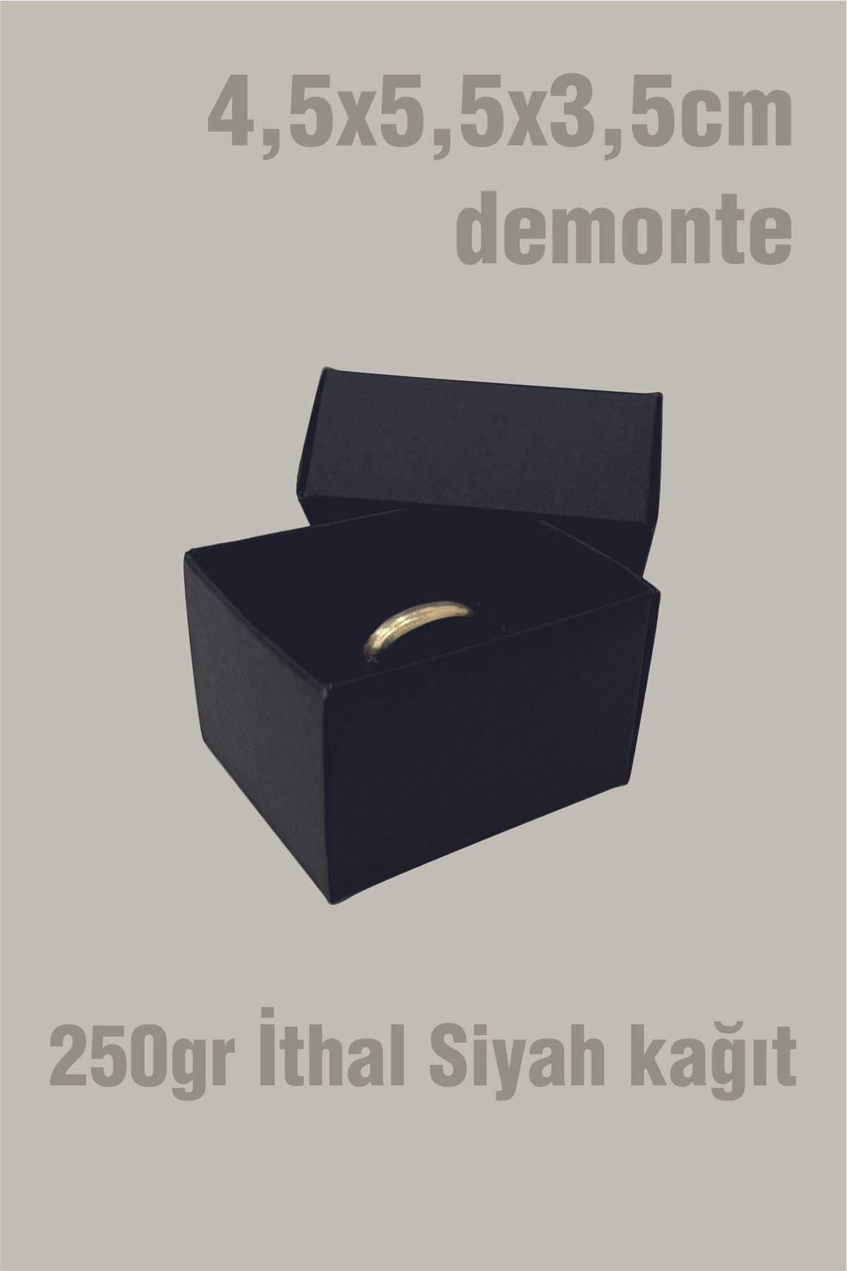 Siyah Fantezi Kağıt Süngerli Yüzük Kutusu 5,5x4,5x3,5 cm (24 Adet)